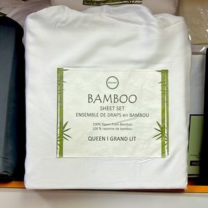 White Bamboo Sheet Set Queen size